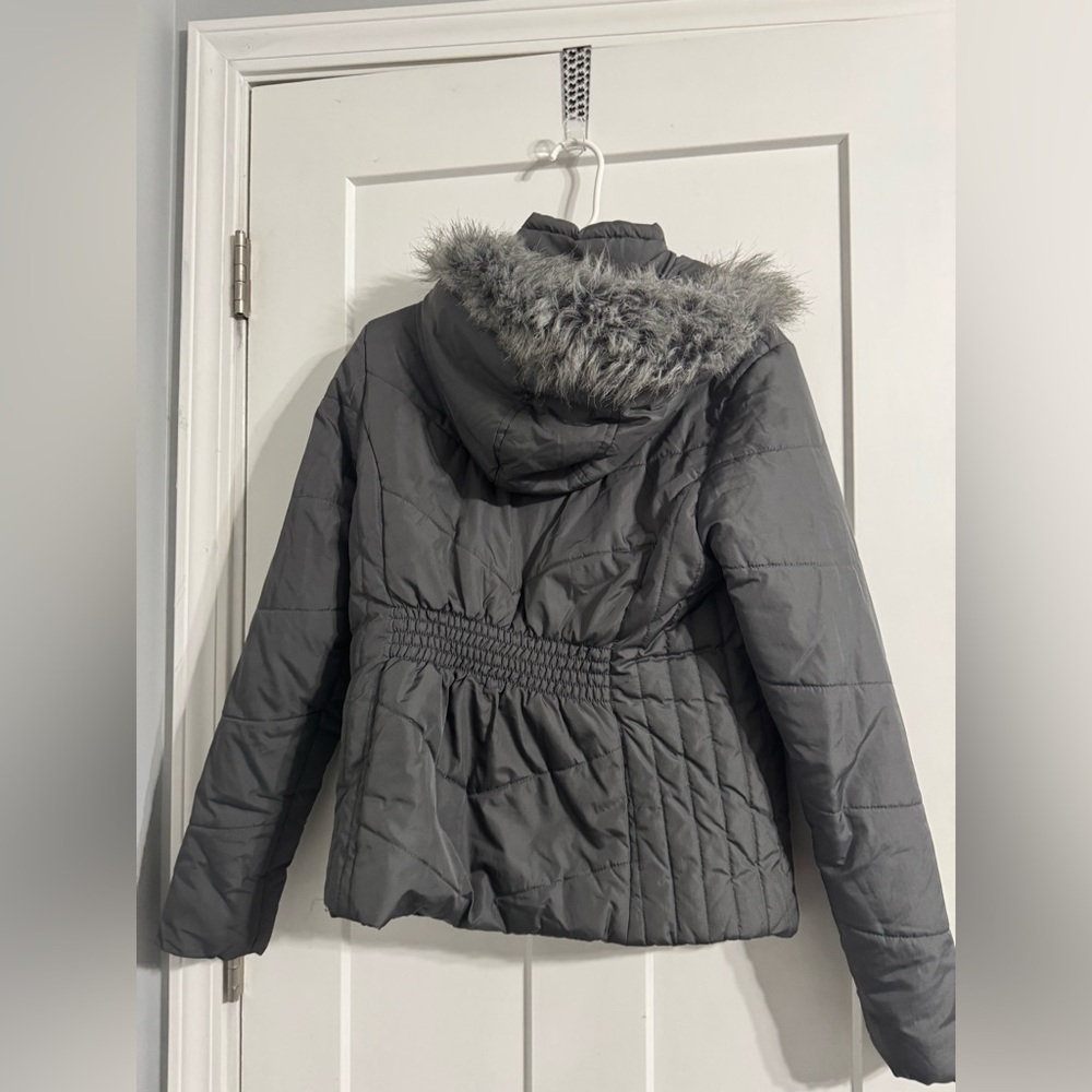 Krush Charcoal Quilted Jacket with Patterned Lining - Picture 5 of 5
